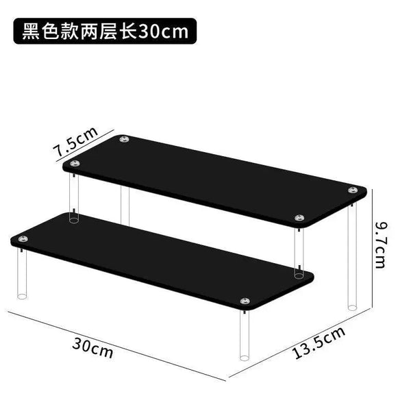 Bulk packaging of multiple black acrylic tiered racks