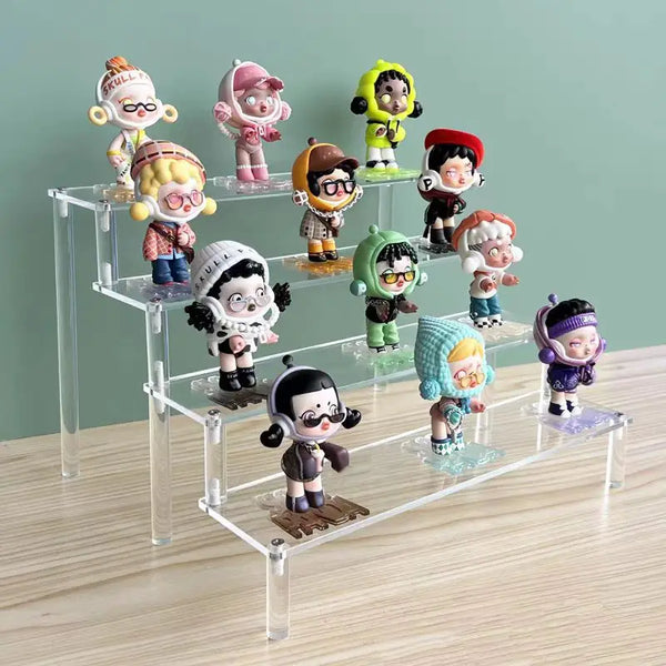 Clear acrylic 5-tier display riser stand for perfume and jewelry organization
