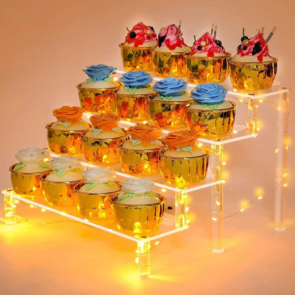 2 Tier Acrylic Riser Shelf for Cupcakes - Side View