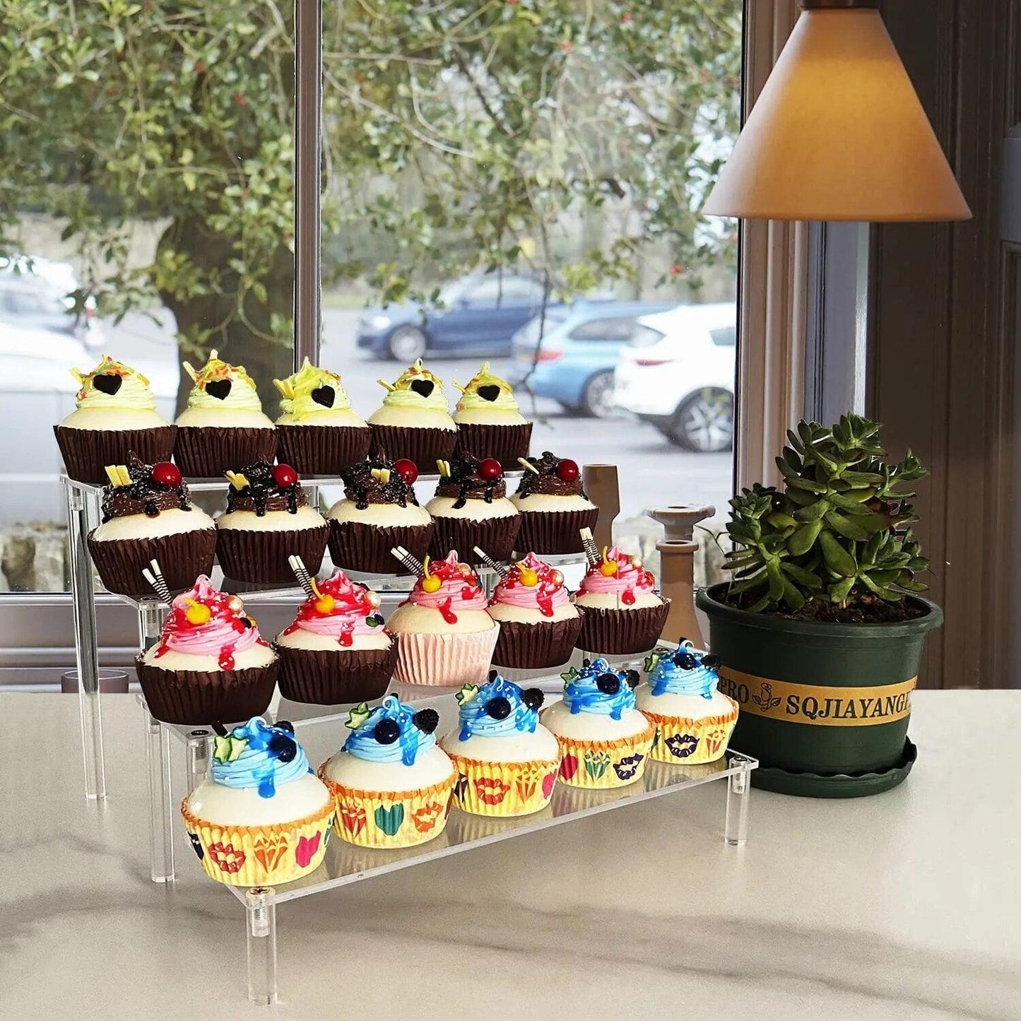 3 Tier Clear Acrylic Shelf Riser - Multi-Purpose Organizer