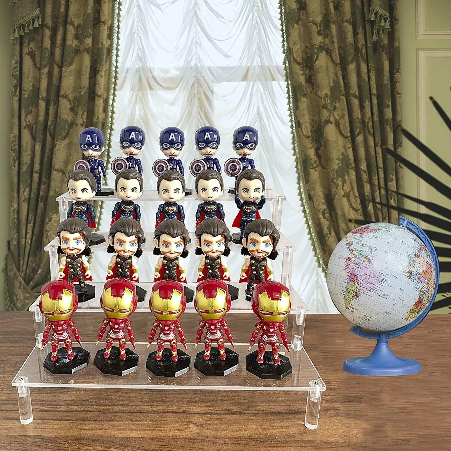 5 Tier Clear Acrylic Display Stand for Cosmetics and Collectibles