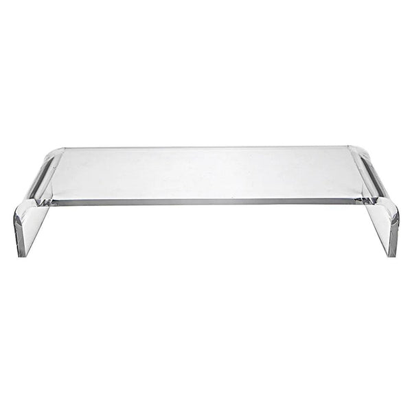 Transparent acrylic laptop stand – front view for desk organization