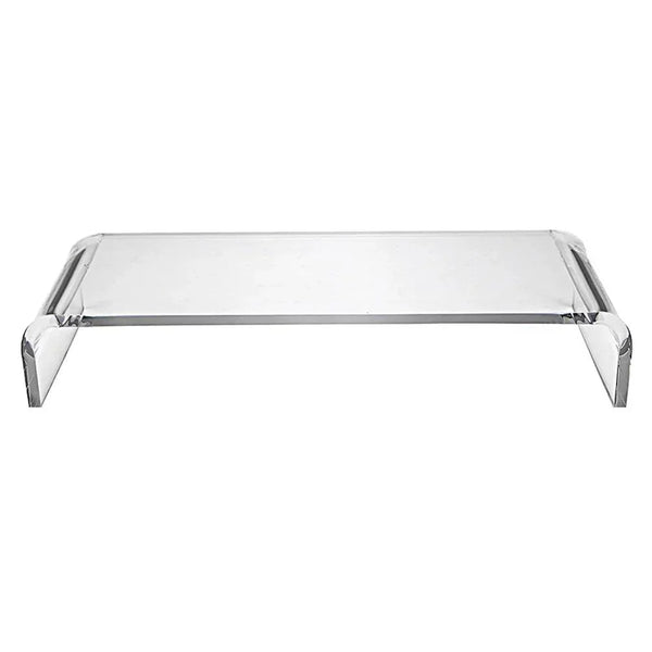 Transparent acrylic laptop stand – front view for desk organization