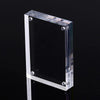Angled view of frameless magnetic acrylic photo frame