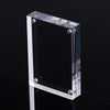 Angled view of frameless magnetic acrylic photo frame