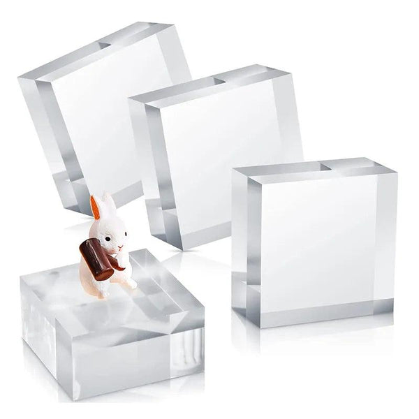 Clear acrylic jewelry display cube for rings and earrings