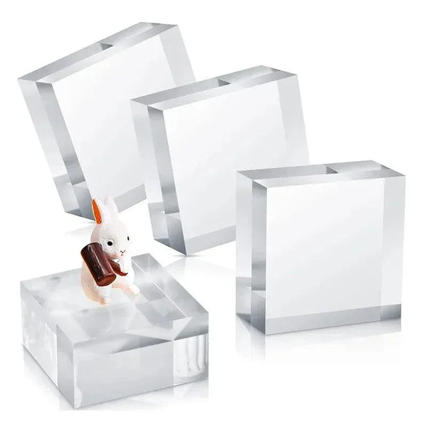 Clear acrylic jewelry display cube for rings and earrings