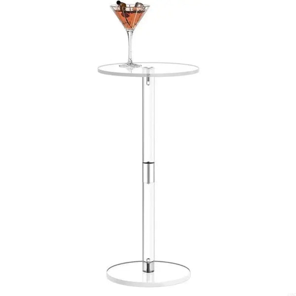 Transparent acrylic side table used in modern home office workspace