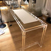 Clear acrylic table for small apartment use with drawer