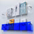 Front view of clear acrylic wall-mounted display shelf