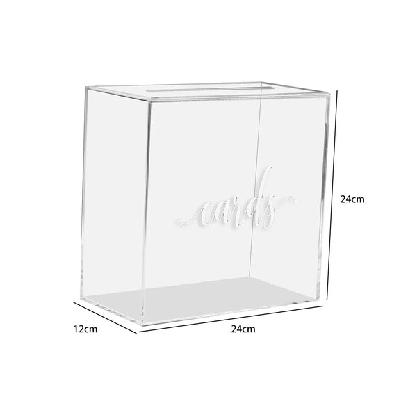 Clear acrylic card box ideal for birthday or baby shower use