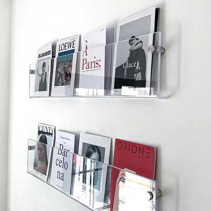 Multiple color options for acrylic book and cosmetics shelf