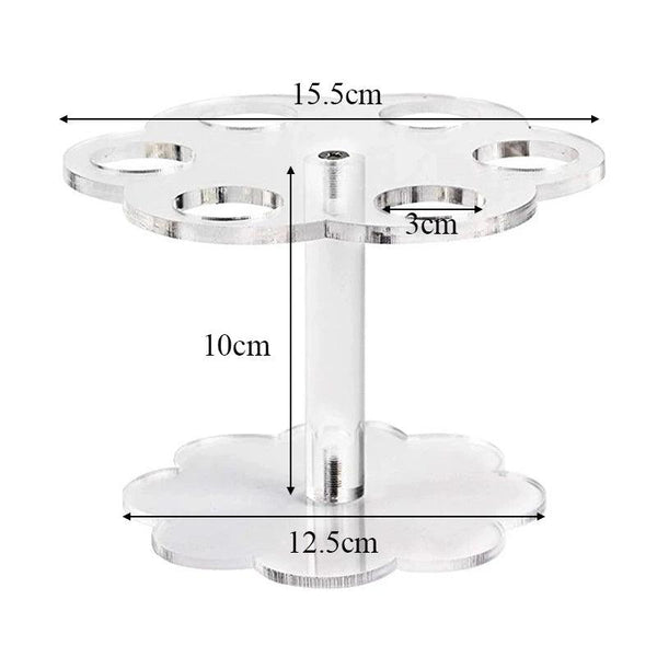 Comparison of 6-hole and 16-hole round acrylic ice cream cone stands