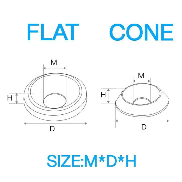 Tapered conical M6 POM plastic washer for countersunk screws