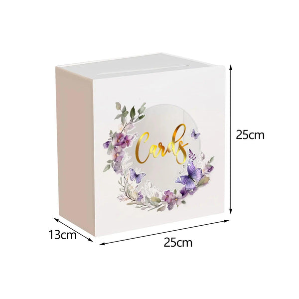 Custom acrylic card box with removable lid and locking top