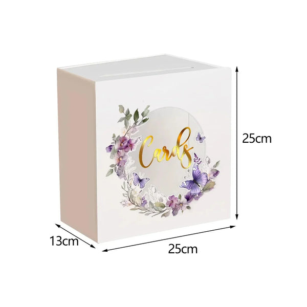 Custom acrylic card box with removable lid and locking top