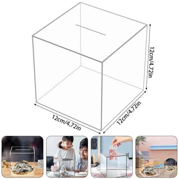 Custom acrylic money box manufacturing process showing BeePlastic CNC fabrication capabilities