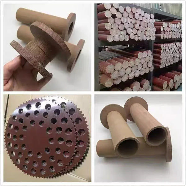 Custom cut and drilled phenolic Bakelite rods offered by BeePlastic with fast delivery and OEM service
