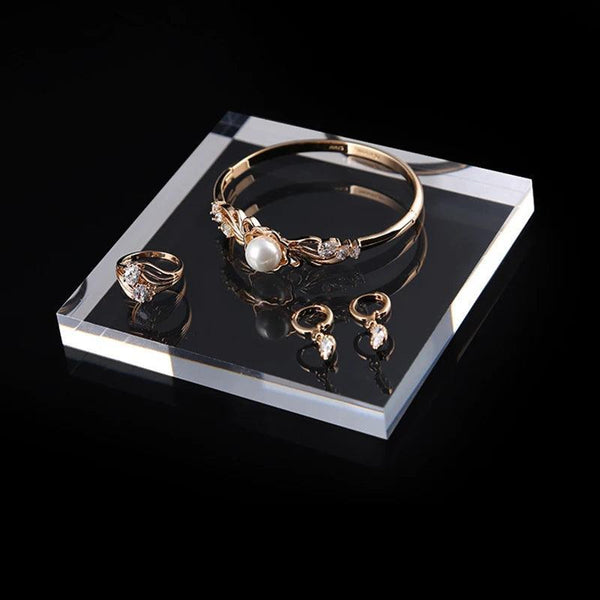 Custom logo printed acrylic jewelry stand for retail store displays