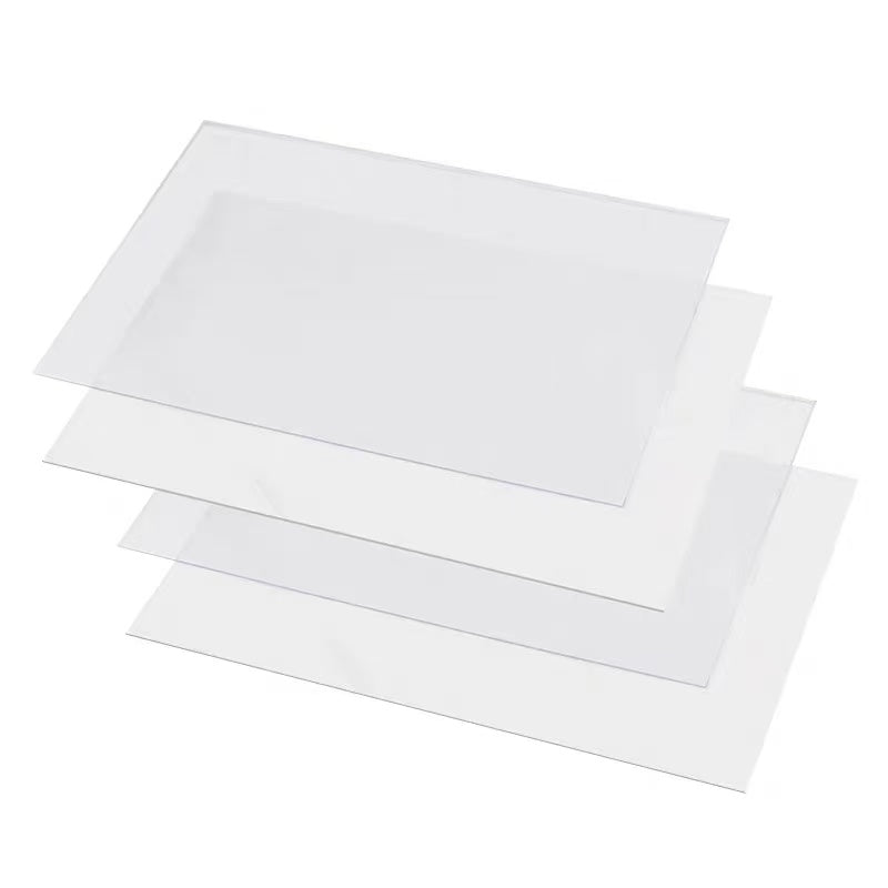 Packaged polycarbonate plastic sheets with protective film, ready for shipping and custom orders