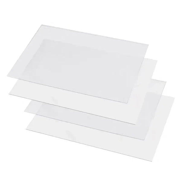 Packaged polycarbonate plastic sheets with protective film, ready for shipping and custom orders