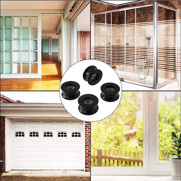 Customizable U-groove pulley wheels in different sizes and colors from BeePlastic