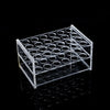 Front view of 24-hole acrylic syringe organizer for dental and cosmetic use
