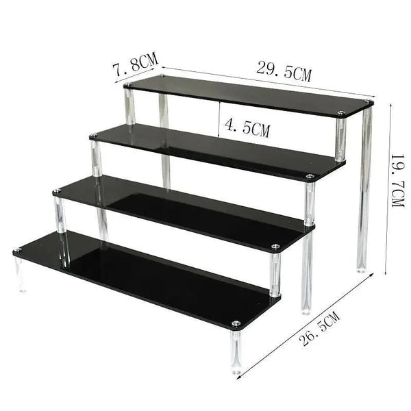 3-tier dessert stand in black acrylic for bakery counters