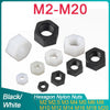 DIN934 nylon plastic hex nuts in metric sizes from M2 to M20