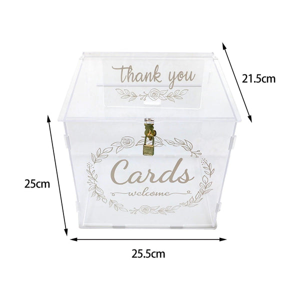 Engraved acrylic box ideal for wedding card collection