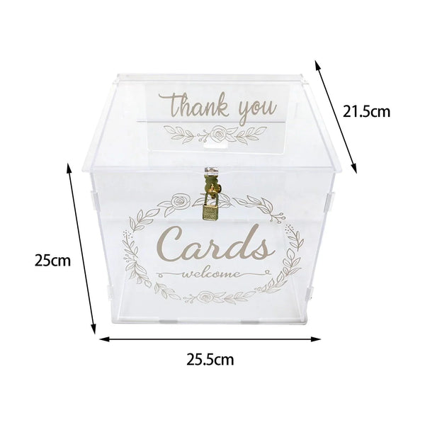 Engraved acrylic box ideal for wedding card collection