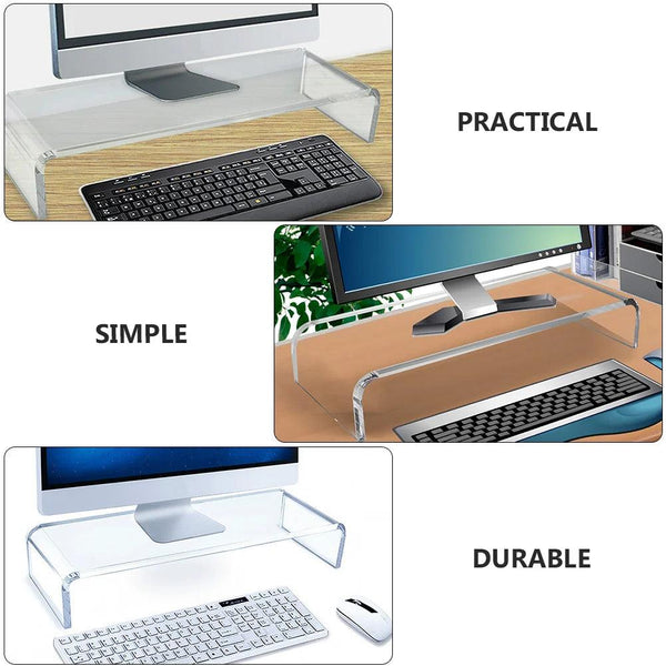 Ergonomic acrylic laptop riser side angle – ideal for posture correction