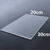 Stack of extruded acrylic sheets 200x300mm showing thickness range from 1mm to 12mm