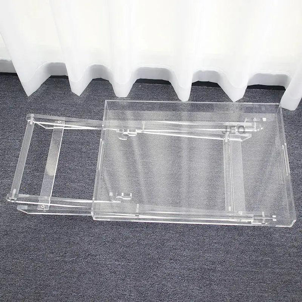 Blue folding acrylic table for bedside and living room decor