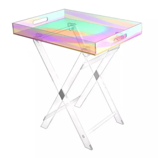 Frosted white acrylic coffee table folding design for small spaces