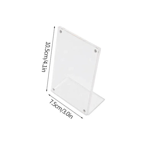 Mini poster and postcard displayed in magnetic acrylic frame