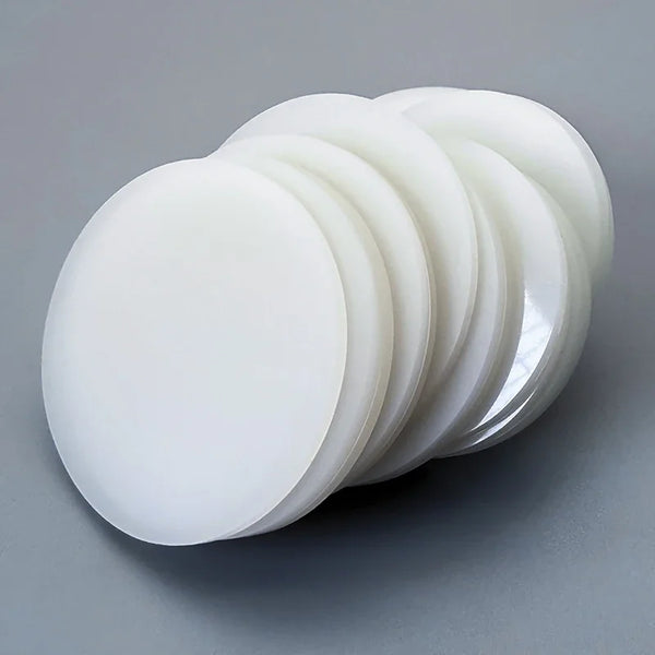 Thickness comparison of white silicone gaskets from 0.5mm to 5mm for different applications