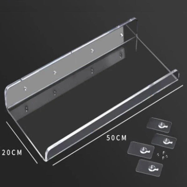 Step-by-step installation of floating acrylic shelf