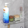 Wall shelf for living room decor and art using clear acrylic