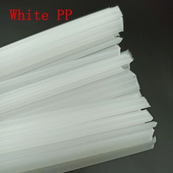 Mixing kit of plastic welding rods with custom ABS, PP, PE, and PVC material options