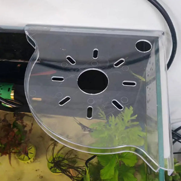 Multi-level aquarium display using multiple acrylic corner shelves for vertical organization