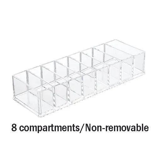 Acrylic organizer used for makeup, skincare bottles, and jewelry display