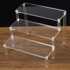 Multi tier acrylic perfume organizer side profile with dimensions