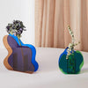 Blue Green Tree Inspired Acrylic Vase for Nature-Inspired Home Interiors