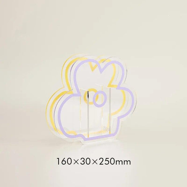 Transparent Flower Geometric Acrylic Vase for Dried and Hydroponic Arrangements