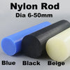 500mm blue nylon rod 10mm diameter, durable polyamide rod for CNC machining and industrial parts