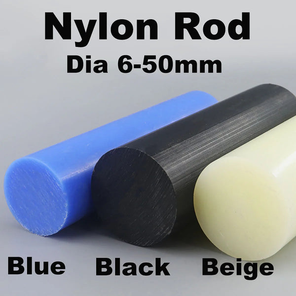 500mm blue nylon rod 10mm diameter, durable polyamide rod for CNC machining and industrial parts