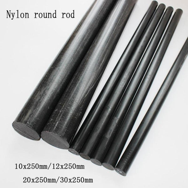 Multiple size options of black PA6 nylon rods for engineering use