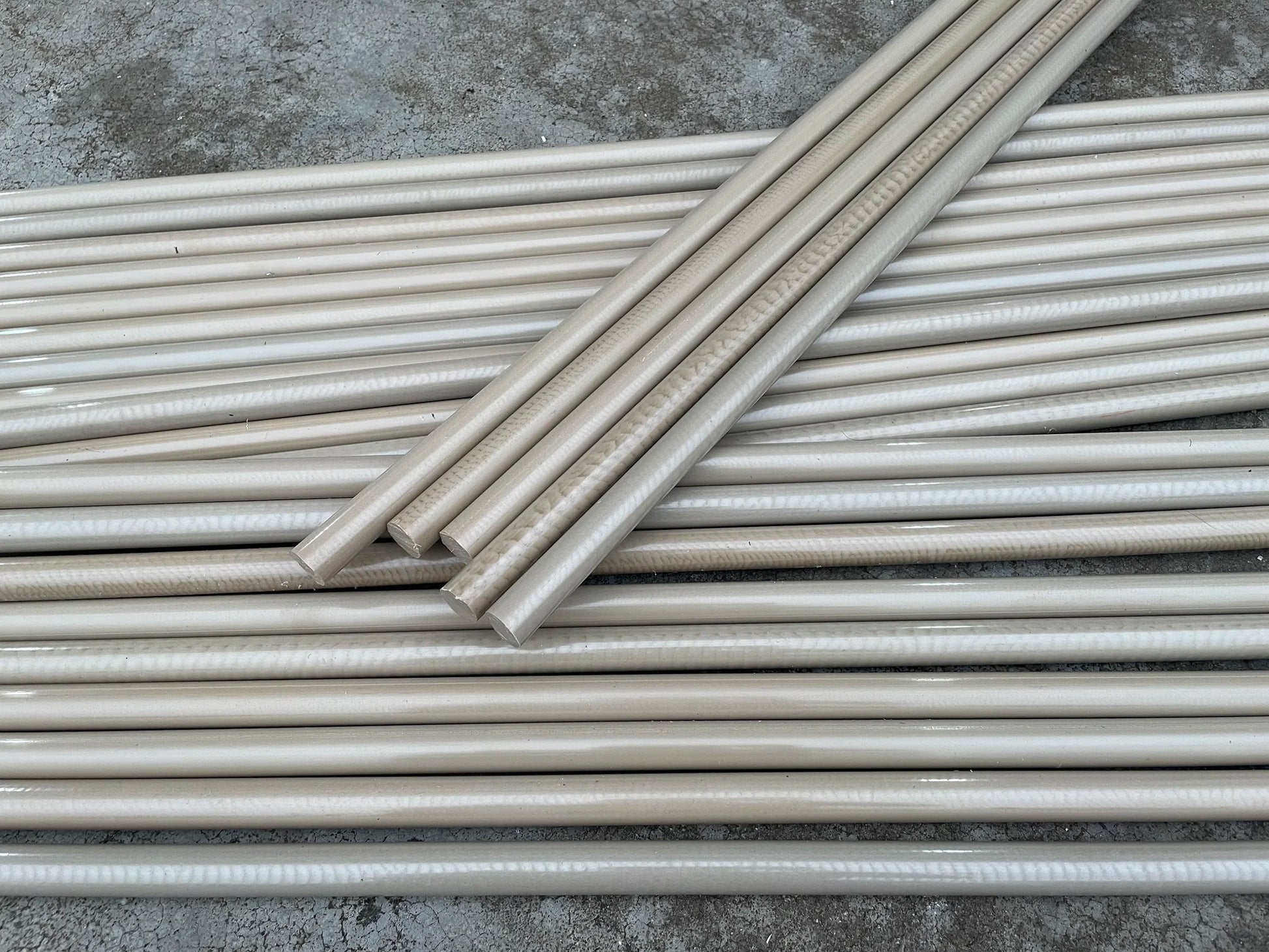 Close-up view of 3mm (1/8") high-temperature PEEK rod