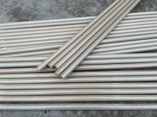 Close-up view of 3mm (1/8") high-temperature PEEK rod